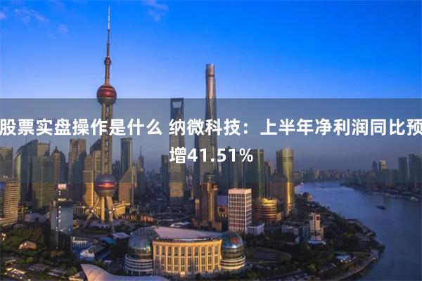 股票实盘操作是什么 纳微科技：上半年净利润同比预增41.51%